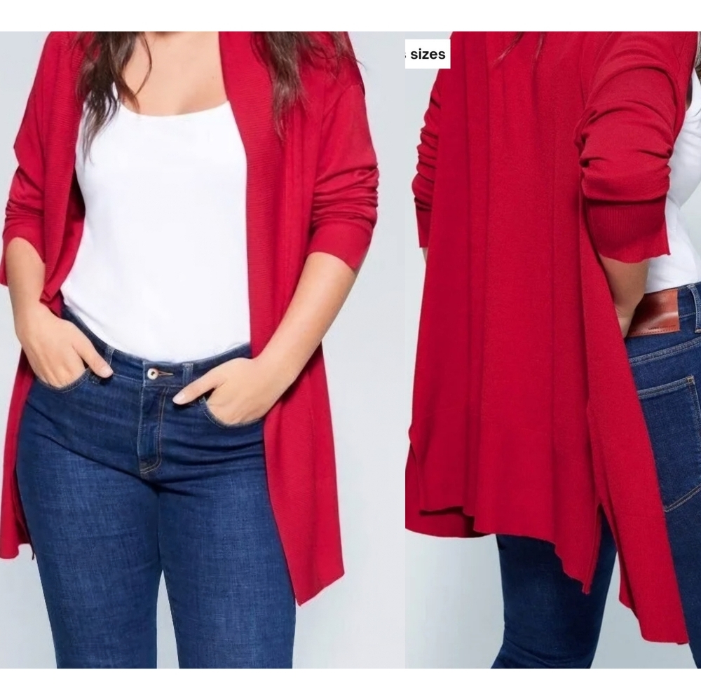 Violeta by Mango Lisa Cardigan Sweater in Red Size XS